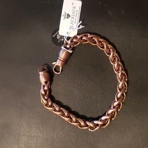 NWT Blackjack Mens Stainless Steel Copper colored 8 1/4" bracelet